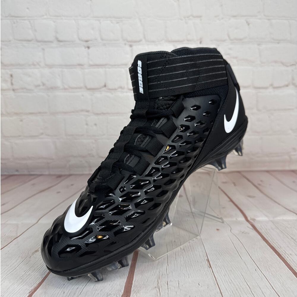 Nike Force Savage Pro 2 Mid Black White Football Cleats Mens Sz 10.5 AH4000-002 - Picture 4 of 11